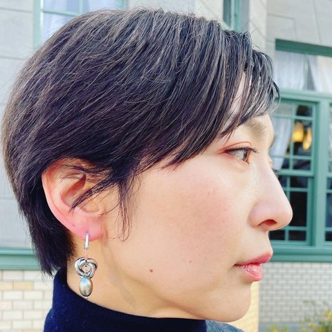 zegna black  pierce/earring