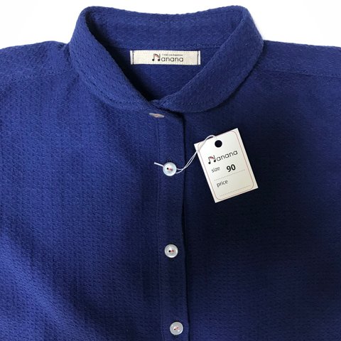 紺の丸エリシャツ(90)