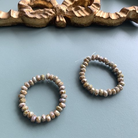 【1連30コセット】JIRI＊IVANA#czech beads#チェコビーズ　rondel5✖️3㍉ luster khaki picasso