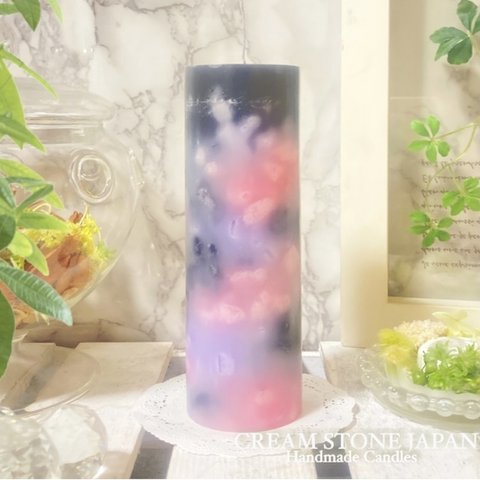 Φ5.1cm×H15cm ペタルキャンドル (黒) № 000571 /Gradation Candle