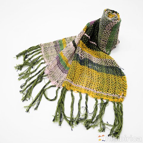 手織りの野の花スカーフ(4047C)