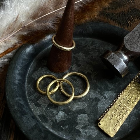 【 tuchime 】3mm brass ring "matt" / 真鍮 シンプル 指輪 リング