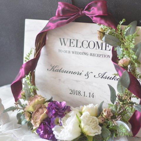 -フラワーリース＊weddingフラワーウェルカムボード＊