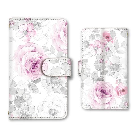バラ 薔薇 花柄 手帳型 スマホケース 携帯ケース ギャラクシー Galaxy galaxy