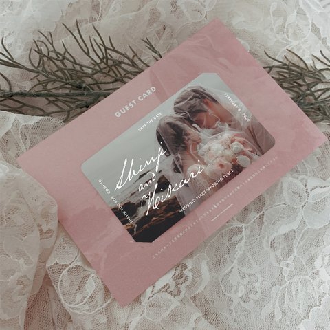 photo ゲストカード pink／【ハガキサイズ・1部＠90円-】