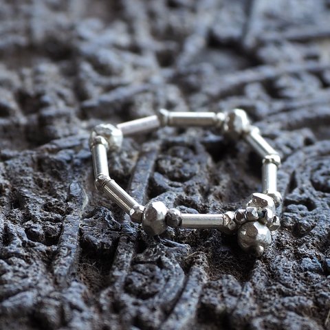 silver beads-ring 