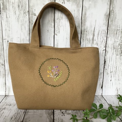 お花の刺繍＊トートバッグ