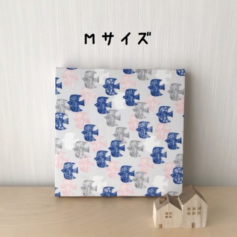  【M】スタンプバードのファブリックパネル*ピンク*