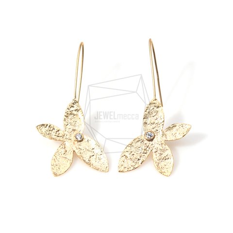 ERG-234-MG【2個入り】フラワーピアス,Flower Hook Earring/24mm x 26mm