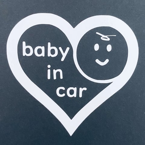 baby in car ハート　ステッカー　車　窓　スマホケース