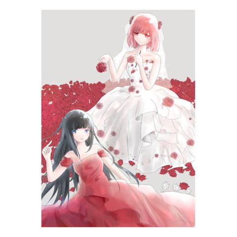 ポストカード 薔薇と花嫁