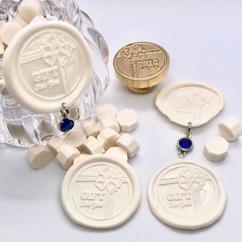 【4枚セット】シーリングスタンプ 封蝋 ハンドメイド 招待状 手紙 ウエディング スクラップ セット Wax Seal オフホワイト