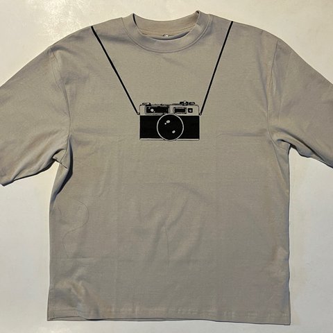 レトロ　カメラ　ビッグシルエットTシャツ　綿100%【SS～3L】(男女兼用)