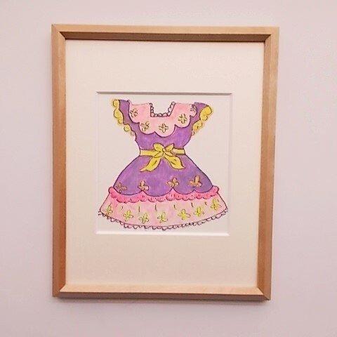 絵画 インテリア 水彩画  ロマンチックーＤ  ルルのドレス  パープル