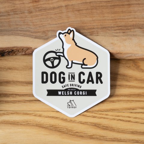 【コーギー】DOG IN CAR マグネットステッカー