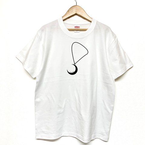 Tシャツ 『 DAD 』 ネックレス風(月)　半袖　前面プリント　メンズ