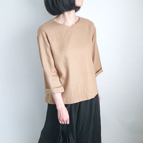 フレンチリネンのなんでもないトップ  beige