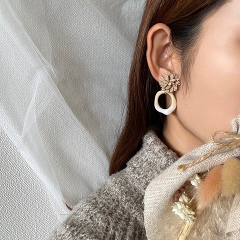 【着画あり】swede flower 2way earring