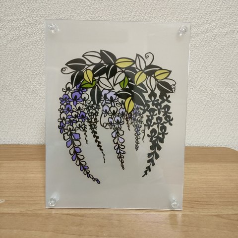 カラー切り絵【藤】