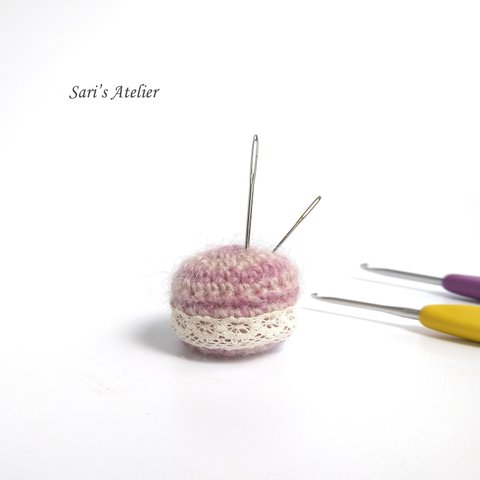 編み物のためのミニピンクッション　パープル