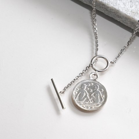 【選べる12星座】Coin Mantel Necklace of The Zodiac Sign/ SV925 ≪送料無料≫