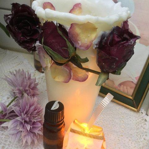 ボタニカルアロマワックス カップ 紅薔薇 [L] ＋ LEDキャンドル＋エッセンシャルオイル５ml　付き