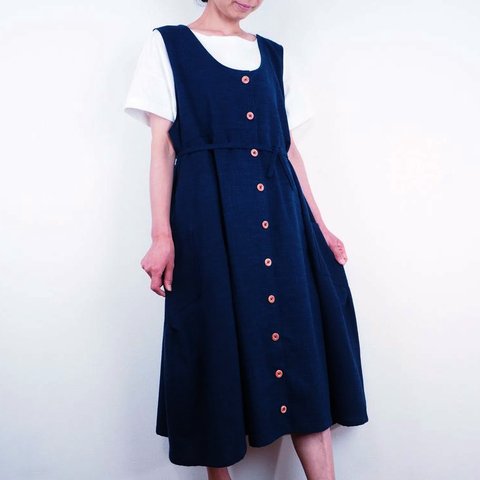 Furusuジャンパースカート（木綿 鉄紺）【受注生産対応】
