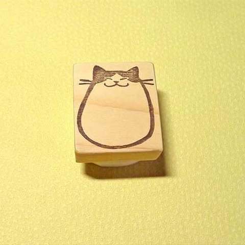 消しゴムはんこ/ぽっちゃりはちわれ猫