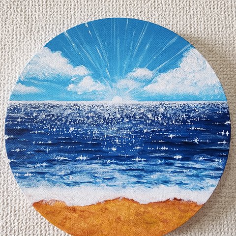 アクリル画　風景画　海の絵