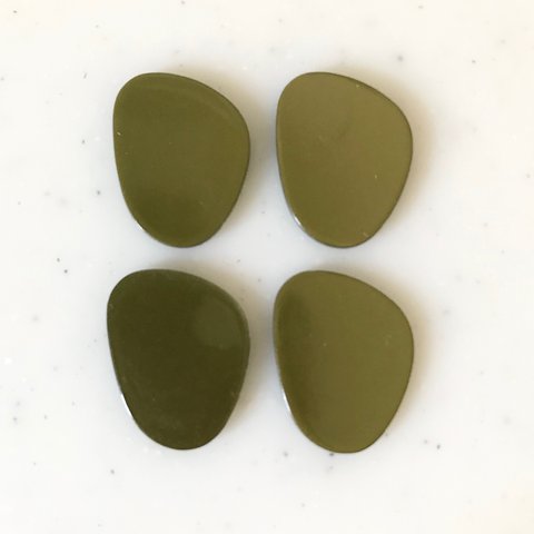 Green Distorted Oval Cabochons