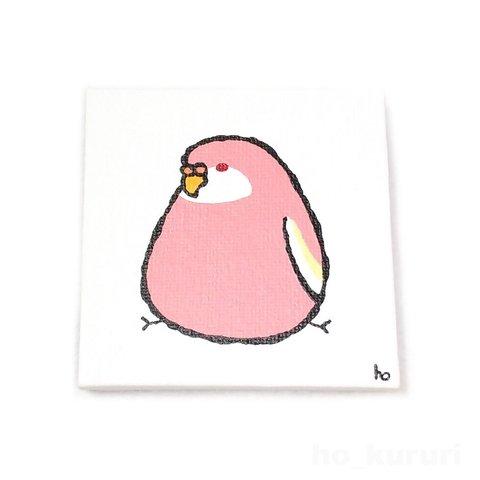 アキクサインコ ミニキャンバス 原画イラスト マグネット 5021