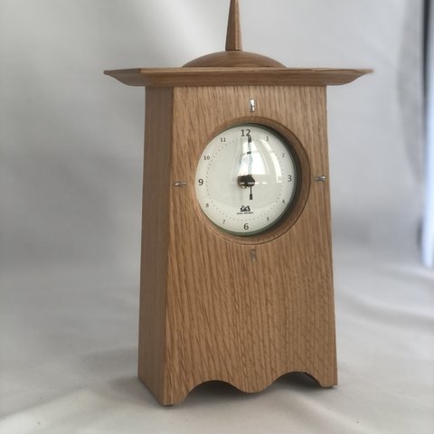 アーツ＆クラフトスタイルの木製電波時計　クラシック　オーク　無垢　ふるさと納税返礼品