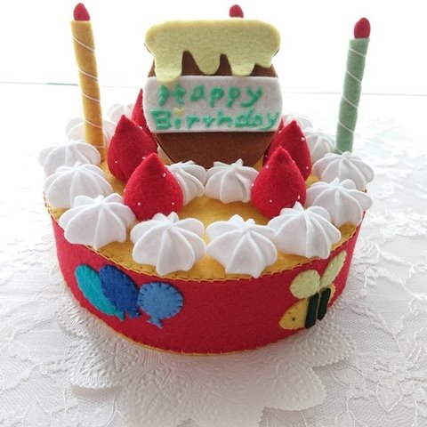 フェルトケーキ  アニバーサリーケーキ  お誕生日ケーキ