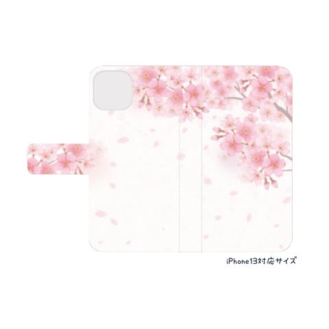 桜咲く春の手帳型スマホケース