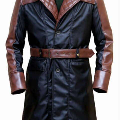 羊革キルティング襟ロングコート Sheep Leather Long Coat with Quilted Collar