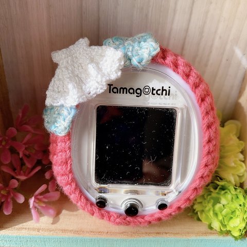 たまごっちスマート 本体カバー ピンク 小さいドレス お花