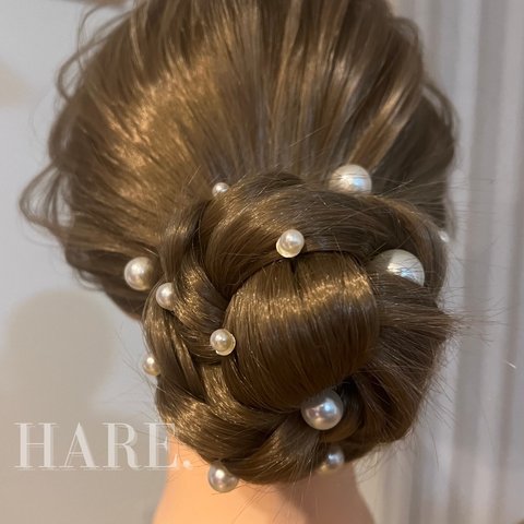 ヘアピン　パール　Uピン　ヘアアレンジ　ヘアピンパール　パールヘアピン　結婚式　ウェディング　ブライダル　成人式　パーティー　お呼ばれ　発表会　卒業　入学　卒園　入園　同窓会　ヘッドドレス　パールピン