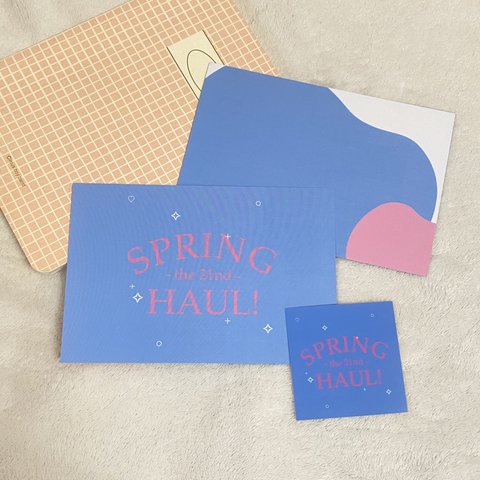 🌸Spring Haul🌸 postcard set  blue×pink