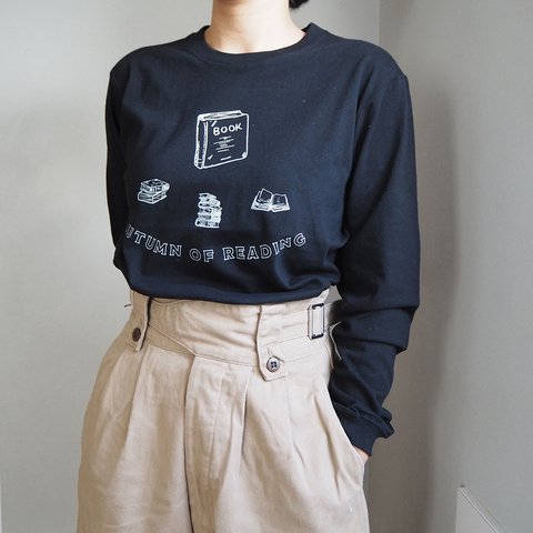 〇〇の秋　長袖ｔシャツ　ブラック