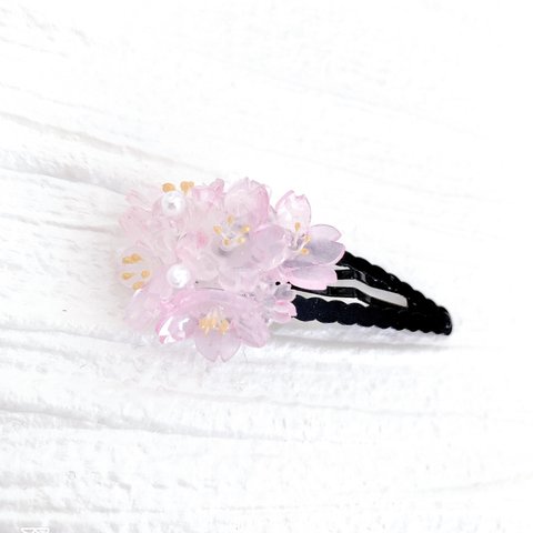 【キッズ☆】桜のパッチンヘアピン　かんざし風