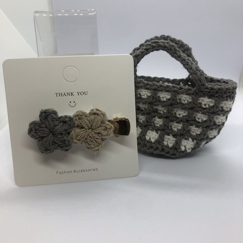 お花の前髪クリップ&mini bag