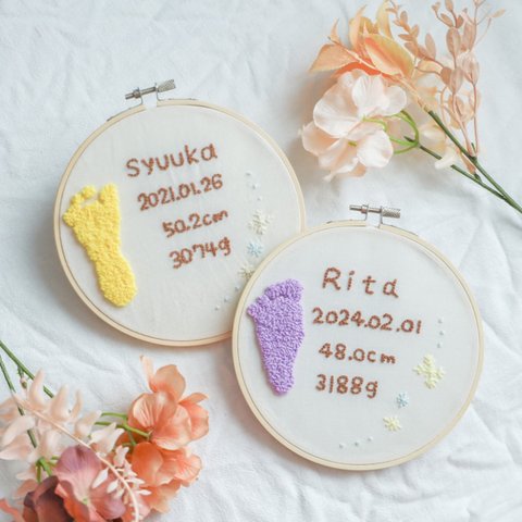 フリーステッチングニードル　手型足型　刺繍ボード