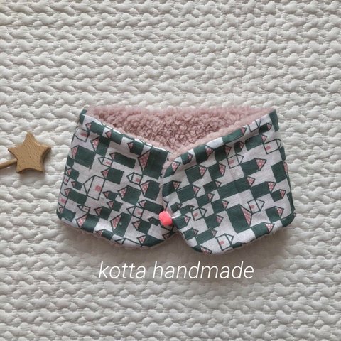 new//ヒュッテ ハンドメイド キッズマフラー ミナペルホネン生地使用