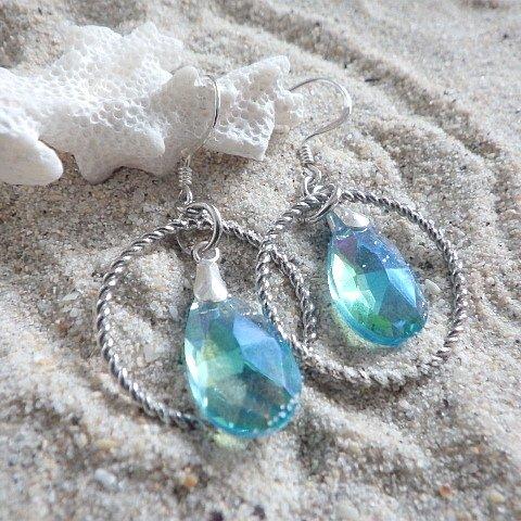 *sv925* Mermaid's Tears 人魚の涙のサークル ダングリングピアス  