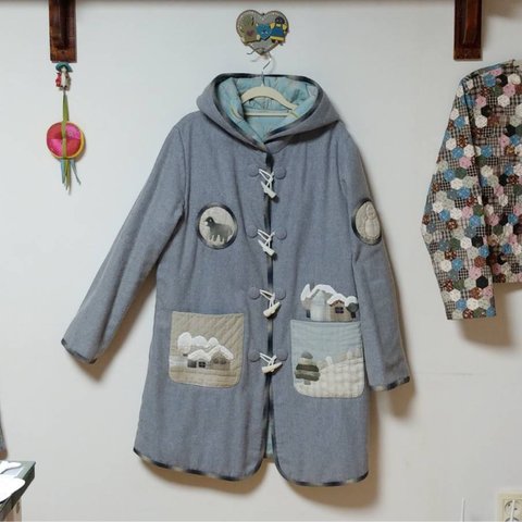 新品★パッチワーク・キルト★100%ハンドメイド ハウスコート