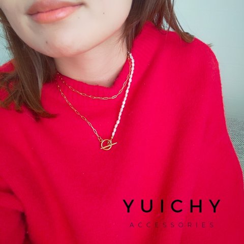 【4way】multi pearl chain necklace.  　マルチパールチェーン　ネックレス