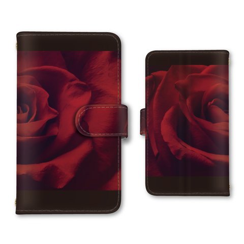 薔薇 ストラップホール スマホケース 手帳型 携帯ケース スマホカバー iPhoneケース