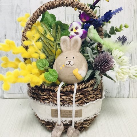 ミモザボタニカルバスケット🌼🐰🐤