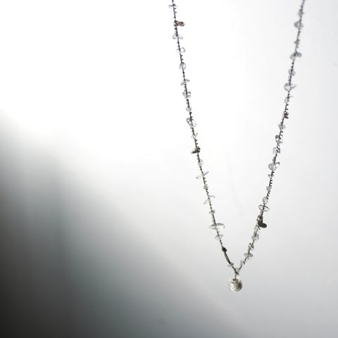 -Green amethyst- braid 'long' necklace