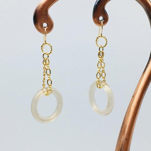 K14gf　アメリカンタイプフックピアス【アクリルフープ】